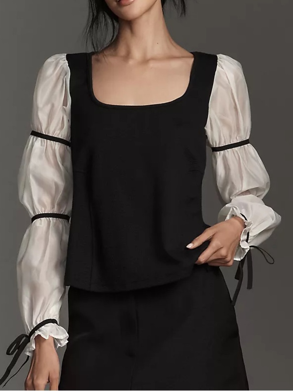 Anthropologie Maeve Coquette Long Sleeve Blouse Size XS